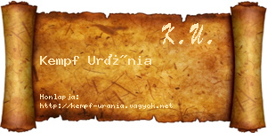 Kempf Uránia névjegykártya